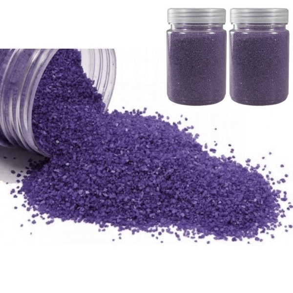 Lot de 800 gr de Sable décoratif coloré Violet, de 0,60mm à 1mm, pour Déco de table, Bougeoir, Vase - Photo n°1