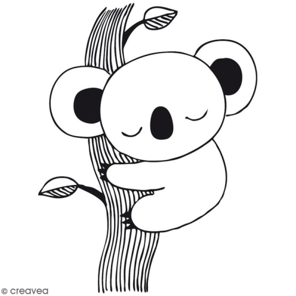 Tampon bois Koala - 6,5 x 4,6 cm - Photo n°1