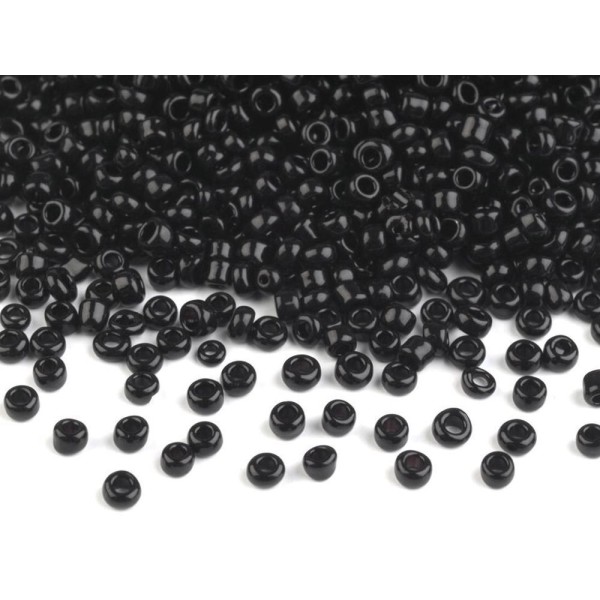 50g 41 Noir en Verre de Semences de Perles de rocaille 12/0 -.2mm - Photo n°1