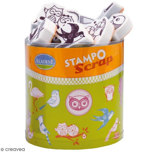 Kit de tampons Stampo Scrap - Oiseaux - 26 pcs - Photo n°1