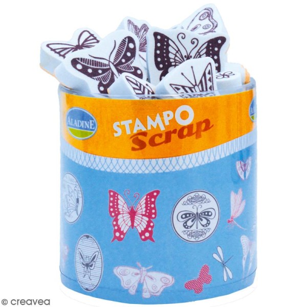 Kit de tampons Stampo Scrap - Papillons - 30 pcs - Photo n°1