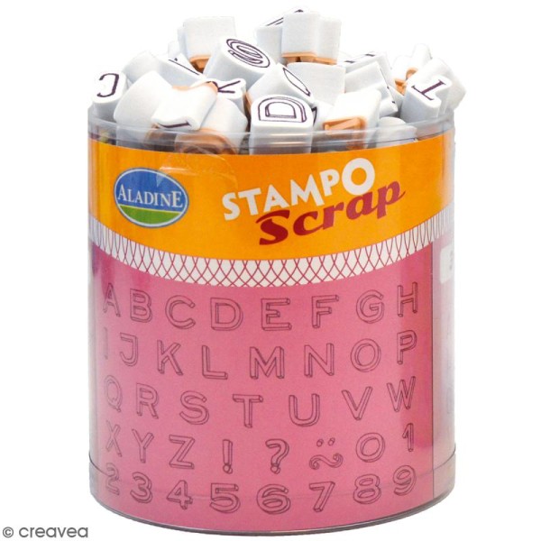 Kit de tampons Stampo Scrap - Mini Alphabet - 104 pcs - Photo n°1