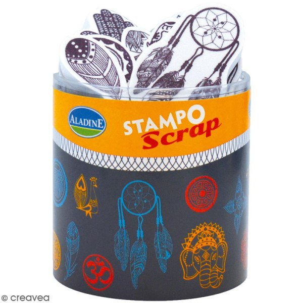 Kit de tampons Stampo Scrap - Ethnic - 22 pcs - Photo n°1