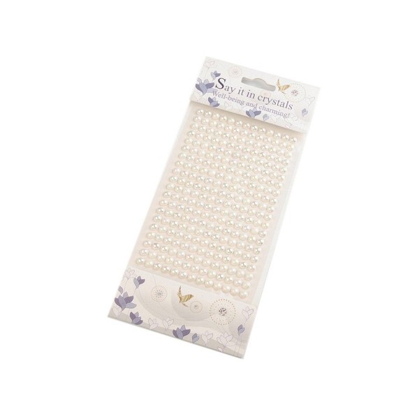 1card Perle Auto-Adhésif de Fausses Perles Stickers Ab Effet 6mm, Auto-adhésives, de Décorations, de - Photo n°1
