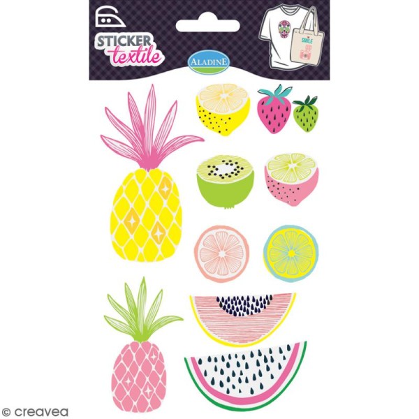 Stickers textile thermocollants Aladine - Fruits - De 2 à 8,6 cm - Photo n°1
