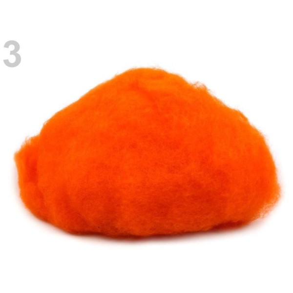 1bag 3 (21) Orange en Laine Polaire Itinérant 20g Cardée, Feutrage, de l'Artisanat Et Loisirs - Photo n°1