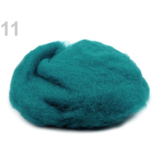 1bag 11 (22) Turquoise Laine Polaire Itinérant 20g Cardée, Feutrage, de l'Artisanat Et Loisirs - Photo n°1