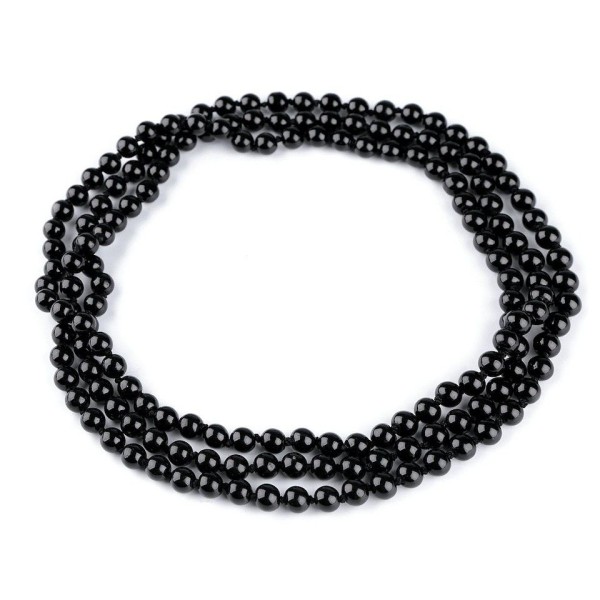 1pc Noir Multi-rangée Collier de Perles, Perle d'Imitation des Colliers, des Bijoux - Photo n°2
