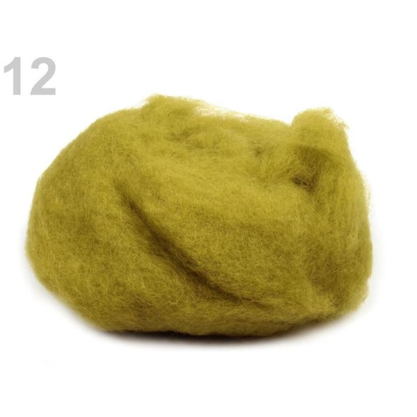 1bag 12 (13) Vert Chartreuse de Laine Polaire Itinérant 20g Cardée, Feutrage, de l'Artisanat Et Lois - Photo n°1
