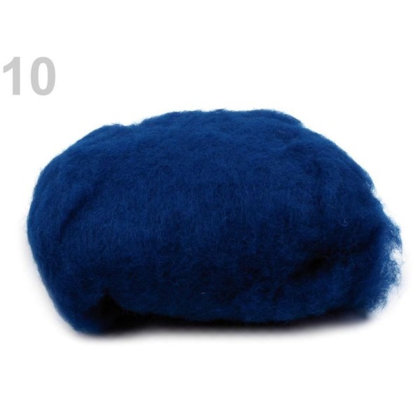 1bag 10 (03) Saphir Bleu en Laine Polaire Itinérant 20g Cardée, Feutrage, de l'Artisanat Et Loisirs - Photo n°1