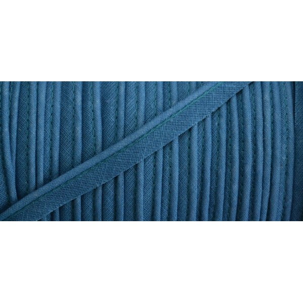 Passepoil coton bleu turquin 10mm - Photo n°1