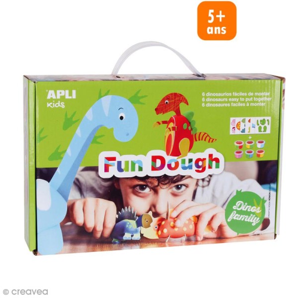 Kit pâte à modeler Apli fun dough - Dinosaures - Dès 3 ans - Photo n°1