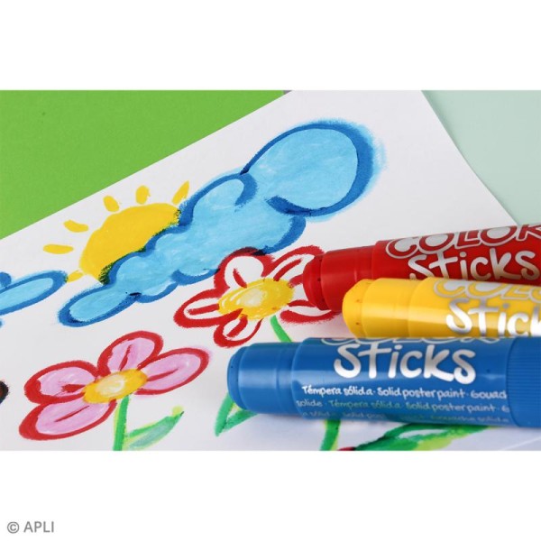 Gouache solide Color Sticks - Assortiment 6 couleurs - Photo n°3