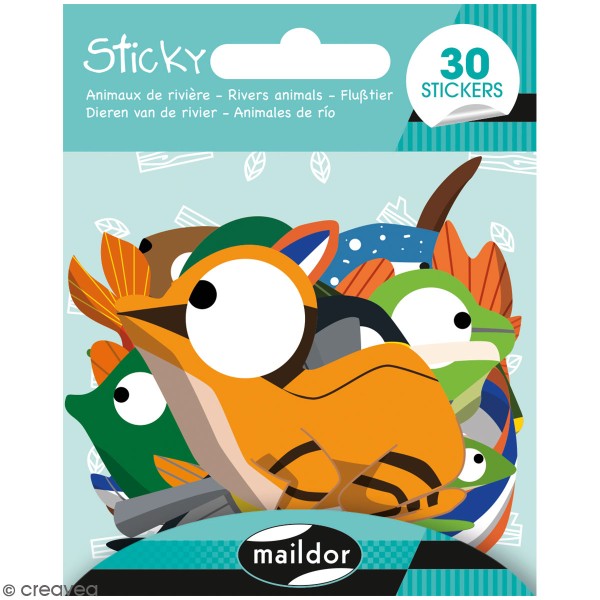 Stickers Sticky - Animaux de rivière - 30 pcs - Photo n°1