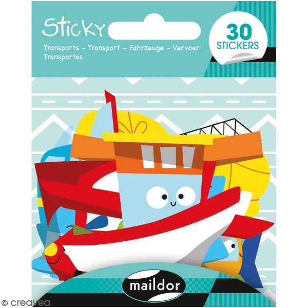 Stickers Sticky - Transports - 30 pcs - Photo n°1