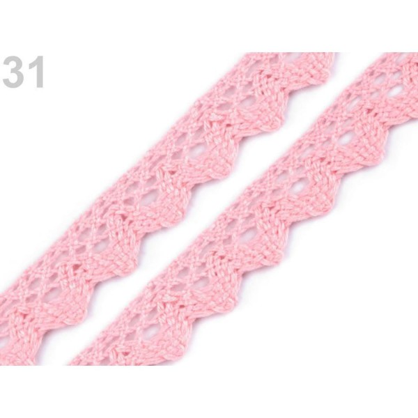 27m Rose pâle en Coton Dentelle Garniture de 15mm, Et de la Literie, de Madère, de la Mercerie - Photo n°1