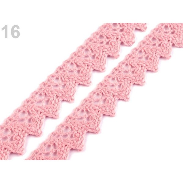 27m de Coton Rose de Dentelle Garniture de 15mm, Et de la Literie, de Madère, de la Mercerie - Photo n°1