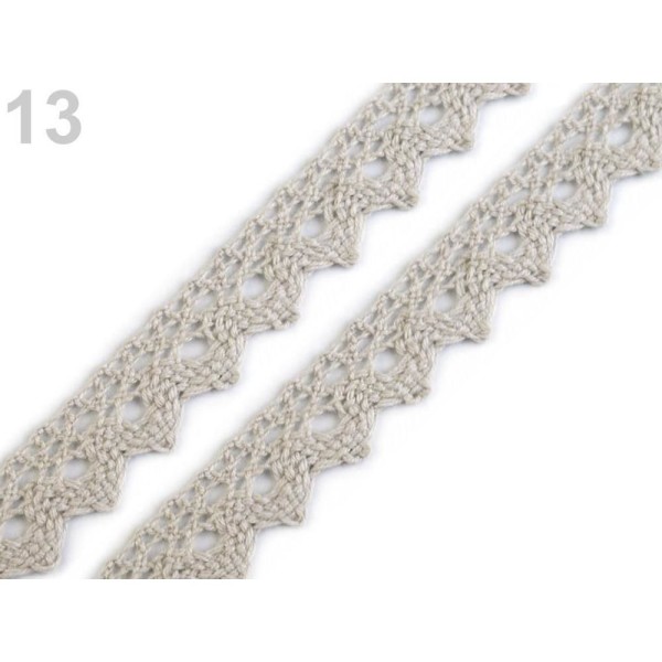 27m Lightgrey Coton Dentelle Garniture de 15mm, Et de la Literie, de Madère, de la Mercerie - Photo n°1
