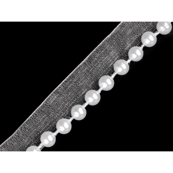 9m Vêtements Blancs Tresse / Garniture de Perles Largeur de 10mm, de Biais, le Biais de l'Insertion - Photo n°2