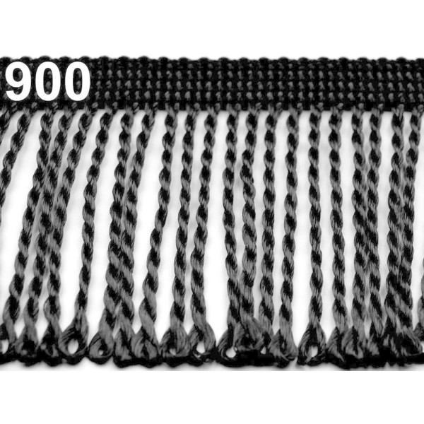 25m 900 Noir Chainette Frange Largeur 60mm, Franges, Glands, Mercerie, - Photo n°1
