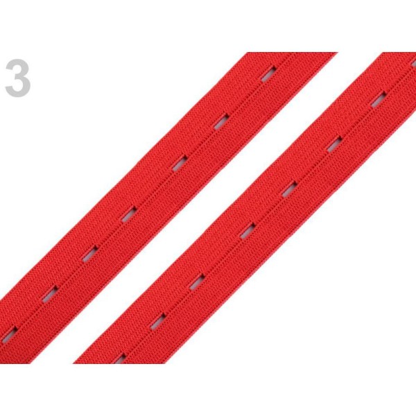 30m 3 Rouge Foncé Boutonnière Élastique Largeur de Bande de 20mm, de la Lingerie Et, Tricot, Merceri - Photo n°1