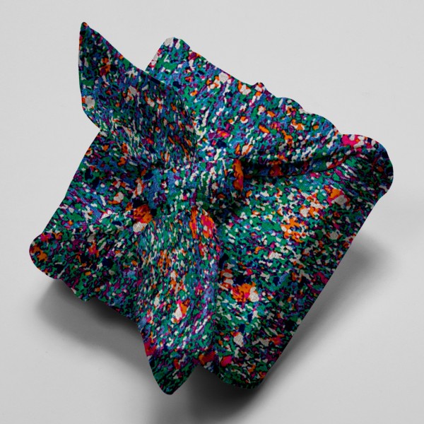 Tissu Coton léger à la coupe - Tâches multicolores - Détails Métallisés - Par 10 cm - Photo n°4