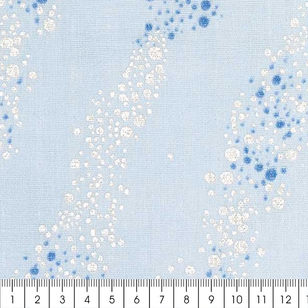 Tissu Coton léger à la coupe - Bulles sur fond bleu clair - Détails Métallisés - Par 10 cm - Photo n°3