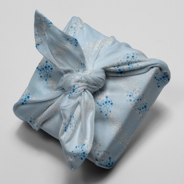 Tissu Coton léger à la coupe - Bulles sur fond bleu clair - Détails Métallisés - Par 10 cm - Photo n°4