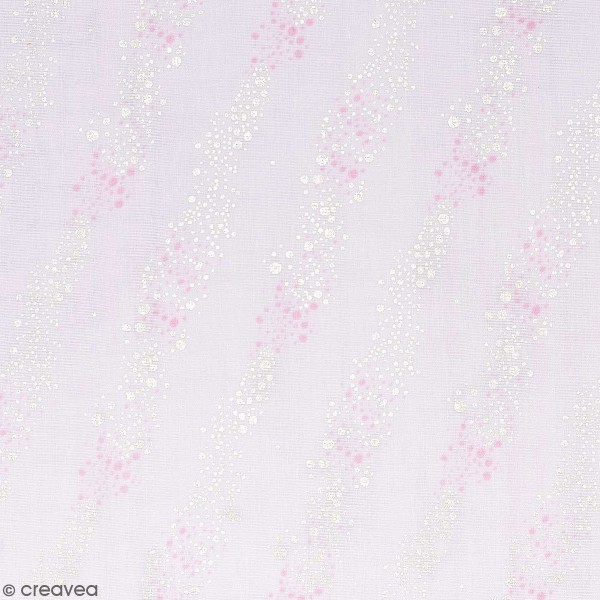 Tissu Coton léger à la coupe - Bulles sur fond rose pâle - Détails Métallisés - Par 10 cm - Photo n°1