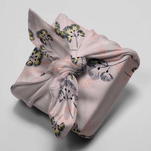 Tissu Toile coton à la coupe - Fleurs au vent sur fond rose - Par 10 cm - Photo n°4