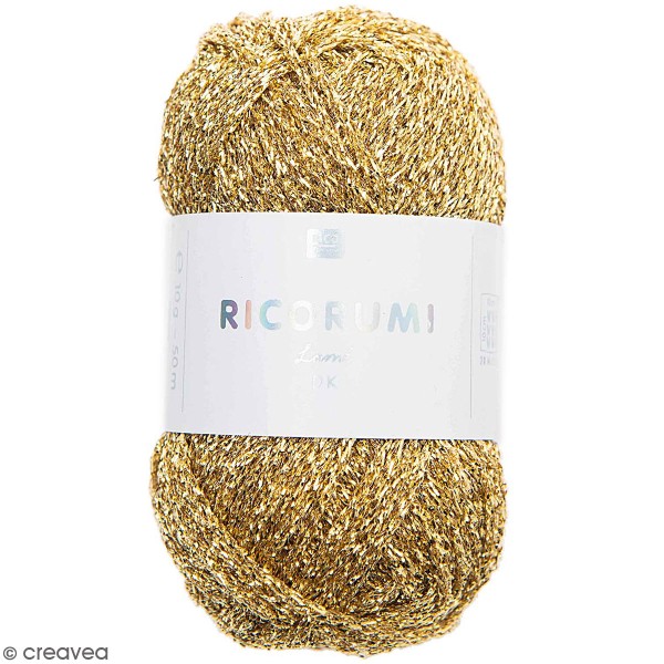 Fil à crocheter en coton pour Amigurumi - Ricorumi - Lamé doré - 10 g - Photo n°1