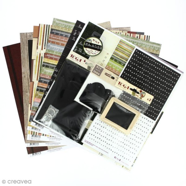 Kit scrapbooking Souvenirs d'école - Papiers & embellissements  - Photo n°3
