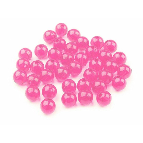 10g en Plastique Rose Perles Rondes 8mm Transparent - Photo n°2