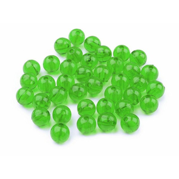 10g de Lumière Verte en Plastique Perles Rondes 8mm Transparent - Photo n°4