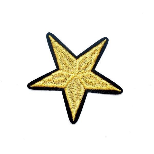 Ecusson brodé thermocollant étoile dorée 7 cm - Photo n°2