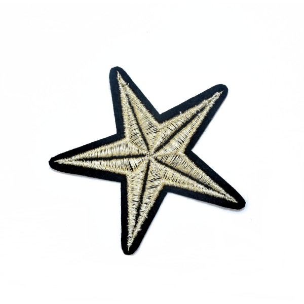 Ecusson étoile dorée, brodée et thermocollante 7 cm, DIY - Photo n°2