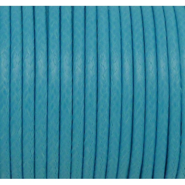 R-5m Cordon Polyester Enduit 2mm Souple Imitation Cuir Bleu - Photo n°1