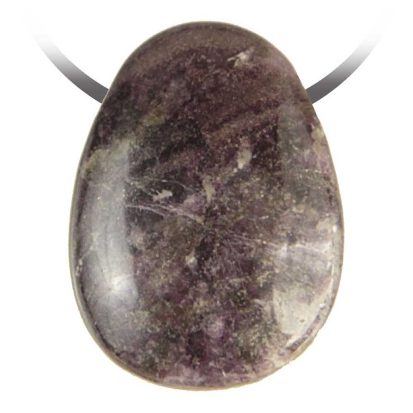 Pendentif goutte pierre percée en fluorite violette cordon vendu séparément. - Photo n°2