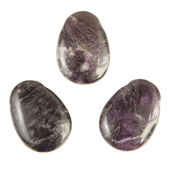 Pendentif goutte pierre percée en fluorite violette cordon vendu séparément. - Photo n°3