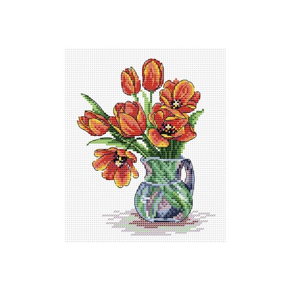 Kit point de Croix MP Studia- Tulipes de printemps SM-089 18*15 cm - Photo n°1