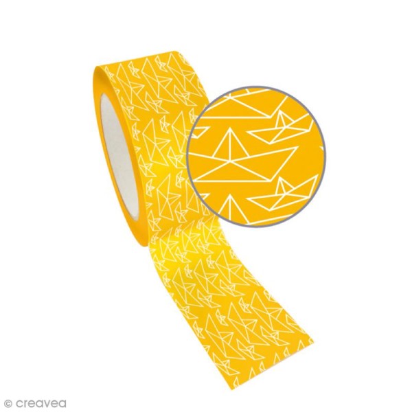 Ruban adhésif Queen Tape Graine Créative - Bateau origami - 48 mm x 8 m - Photo n°1