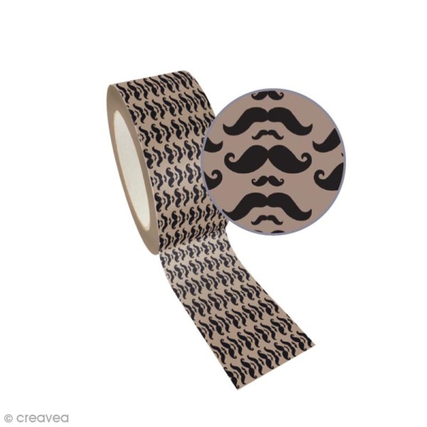 Ruban adhésif Queen Tape Graine Créative - Moustache - 48 mm x 8 m - Photo n°1