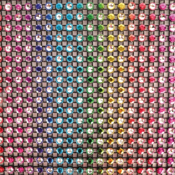Strass adhésifs en bande - Multicolore foncé - 10 x 25,5 cm - Photo n°2