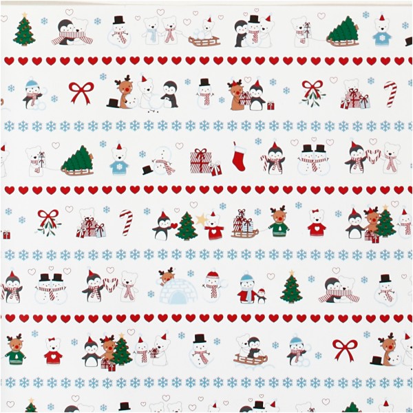 Rouleau papier cadeau - Personnages de Noël - 57 cm x 150 m - Papiers cadeau  - Creavea