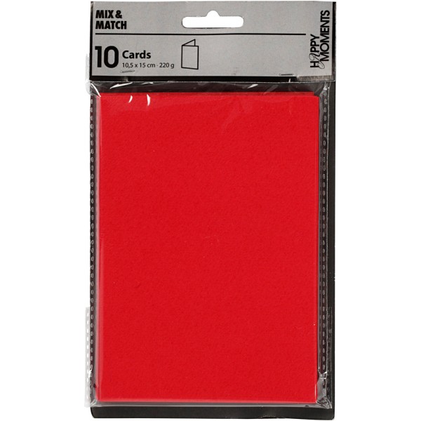 Carte pliée - 10,5 x 15 cm - Rouge - 10 pcs - Photo n°2