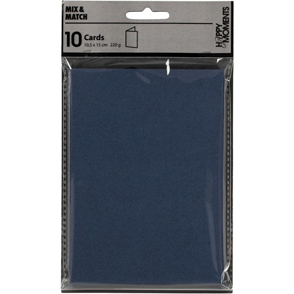 Carte pliée - 10,5 x 15 cm - Bleu foncé - 10 pcs - Photo n°2