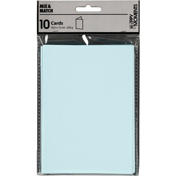 Carte pliée - 10,5 x 15 cm - Bleu pastel - 10 pcs - Photo n°2