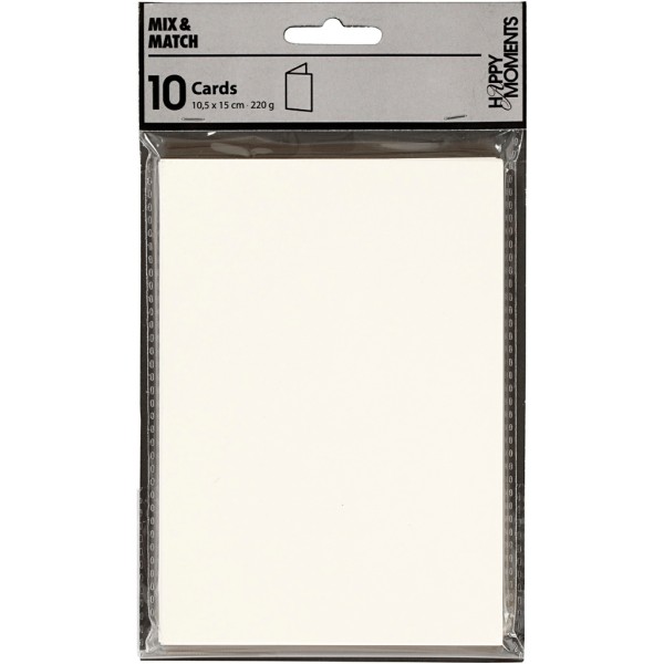 Carte pliée - 10,5 x 15 cm - Blanc cassé - 10 pcs - Photo n°2