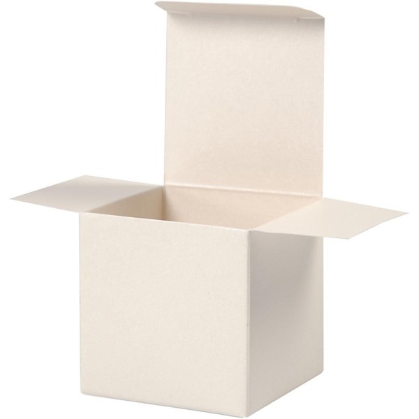 Boîtes Pliantes en carton - Blanc cassé - 5,5 x 5,5 cm - 10 pcs - Photo n°3