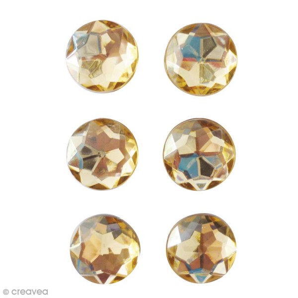 Mini magnets strass diamants - Cuivré - 17 mm - 6 pcs - Photo n°1